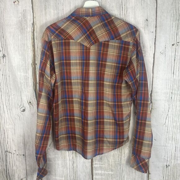 Vintage Wrangler Snap Button Western Button Down Size M  160 - Picture 8 of 9